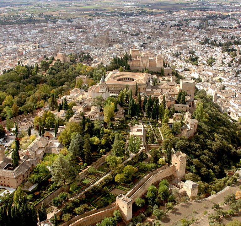Aerial view of the Alhambra